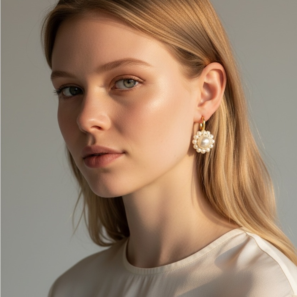 Simone Rocha pearl halo hoop earrings